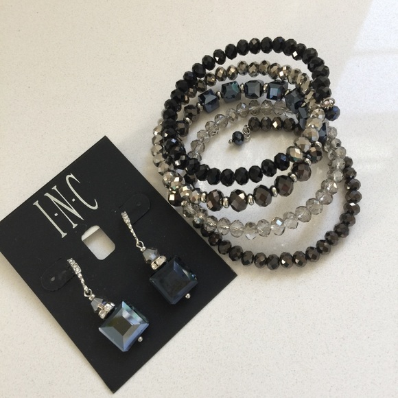 INC International Concepts Earrings and Bracelet Set Beaded Rhinestones Sparkle - Picture 8 of 10